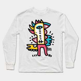 Graffiti Art Totem Pink Blue Yellow Long Sleeve T-Shirt